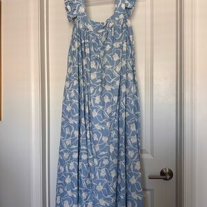 A New Day Blue and White Floral Maxi Dress